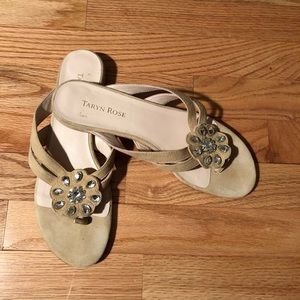 Taryn Rose Imogene Jewel Detail Suede Thong Sandal